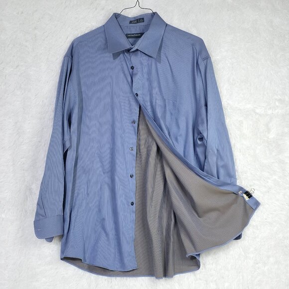 PERRY ELLIS SHIRT PORTFOLIO Wringkle Free 100% Cotton XXL 34/35  18 - Picture 1 of 6
